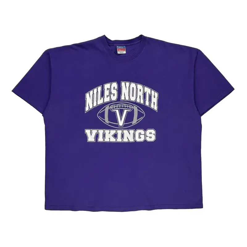 Niles North Vikings Champion T-Shirt - 3XL Purple Cotton