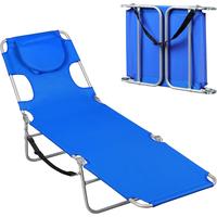 WLIVE Beach Chair for Adults, 4-Position Folding Tanning Chairs with Face Hole, 2 Legs Support Portable Outdoor Chair for Bea...