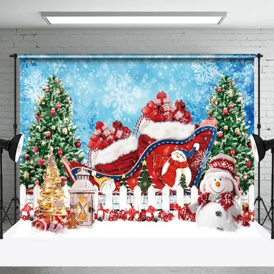 Aperturee Gift Box Xmas Tree Snowflake Christmas Backdrop - Aperturee