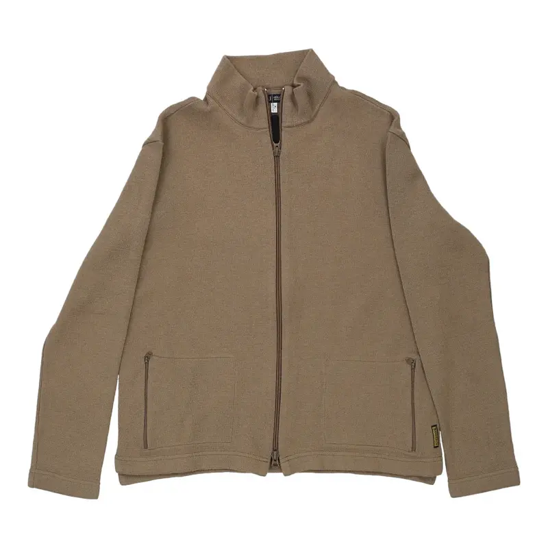 Armani Jeans Zip Up - XL Brown Virgin Wool