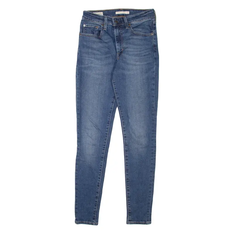LEVI'S 721 High Rise BIG E Womens Jeans Blue Slim Skinny Stone Wash W27 L30