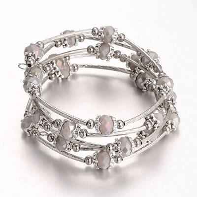 Five Loops Wrap Glass Beads Bracelets