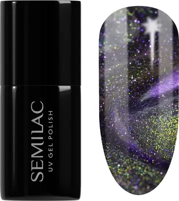 Semilac UV Hybrid Galaxy Flash UV/LED Lamp Gel Nail Polish Color 825 Cyber Violet 7ml