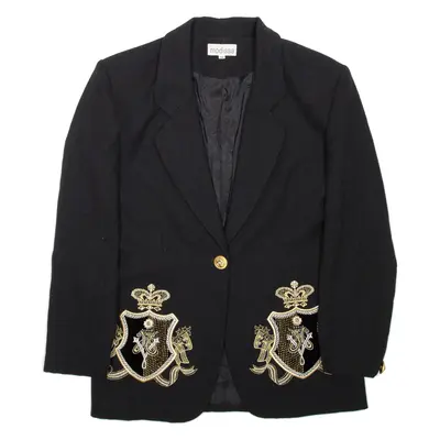 MODISSA Womens Blazer Coat Black Wool S