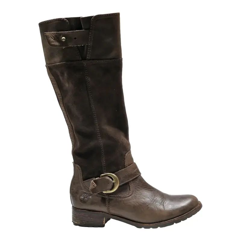 TIMBERLAND High Boots Brown Leather Womens UK 5.5