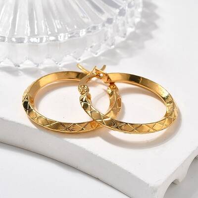 Ion Plating(IP) 304 Stainless Steel Hoop Earrings