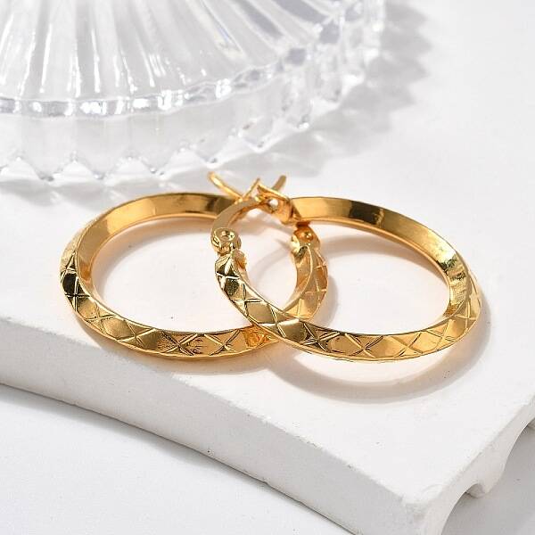 Ion Plating(IP) 304 Stainless Steel Hoop Earrings