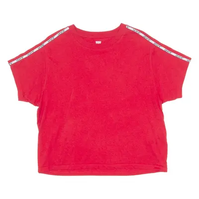 LEVI'S Womens T-Shirt Red Crew Neck S