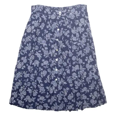 Womens A-Line Skirt Blue Midi Floral L
