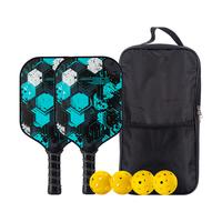 Pickleball Paddles Lightwieght Fiberglass Set of 2, with 1 Portable Carrying Case, 4 Pickleball Balls Hybrid Pickleball