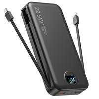 20000mAh Portable Charger, Portable Charger with Built in Cables and Wall Plug, 22.5W Fast Charging Power Bank USB C,LED Disp...