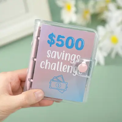 Mini Binder Savings Challeng $500 Saving Money Budgets Cash Envelope Wallet Budget Binder Notebook Planners