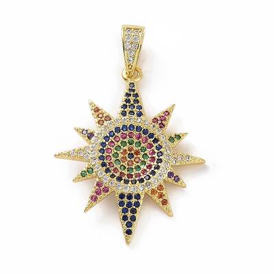 Brass Micro Pave Cubic Zirconia Pendants