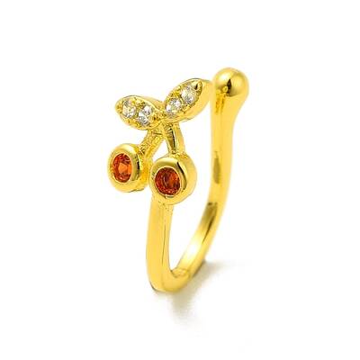 Red Cubic Zirconia Cherry Clip on Nose Rings