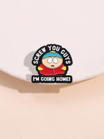Cute Cartoon & Guy Letter Design Alloy Brooch, Kawaii Enamel Pin for Daily Clothing Decor, Trendy All-match & Exquisite Brooc...