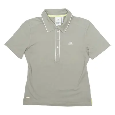 ADIDAS Climalite Womens Polo Shirt Grey UK 10