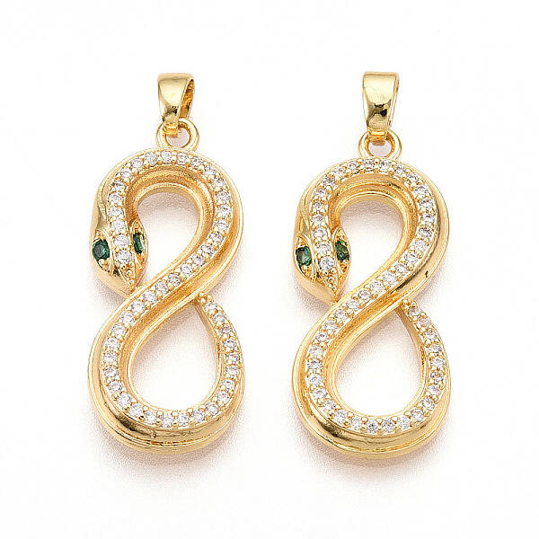 Brass Micro Pave Cubic Zirconia Pendants