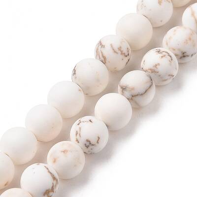Natural Magnesite Round Bead Strands