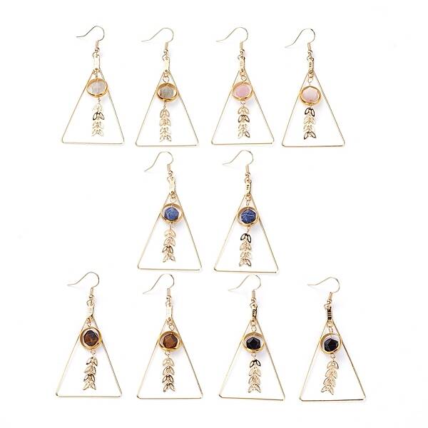 Natural Mixed Gemstone Dangle Earrings