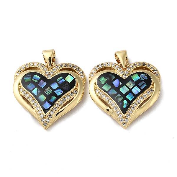 Brass Micro Pave Cubic Zirconia Pendants