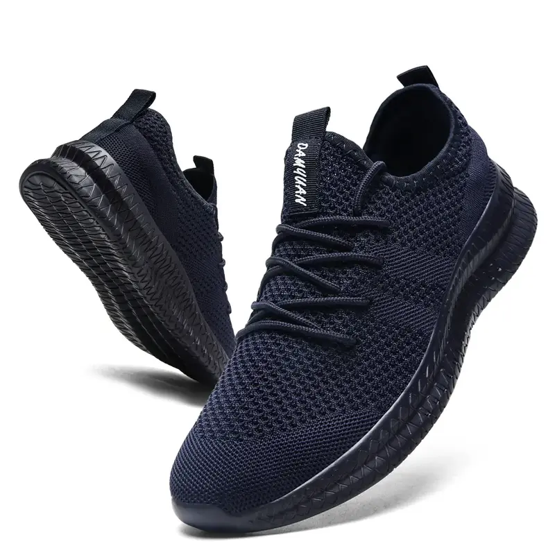 black shoes men sneakers Men's Sports  Lightweight Casual  Breathable Non-Slip Walking  Daily Commuting Runner Mesh Footwear ...