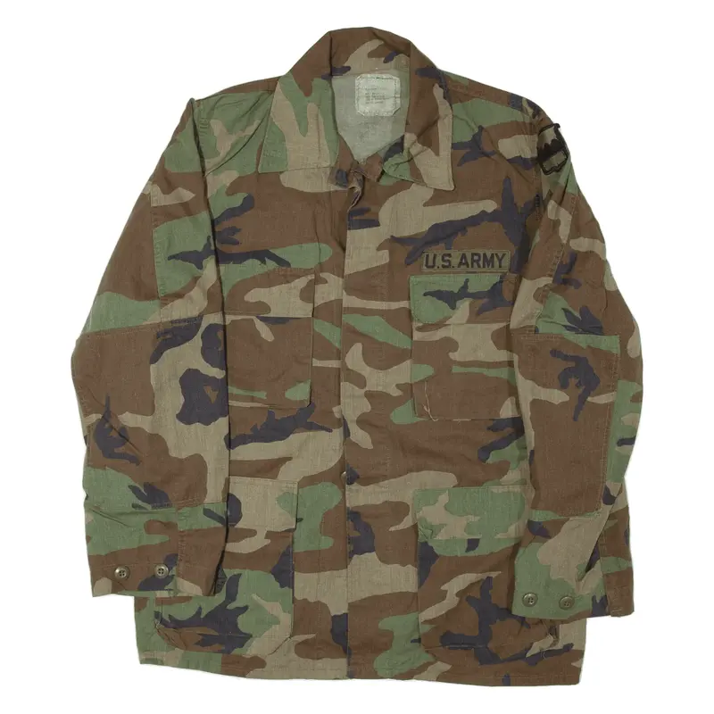 SELMA APPAREL Combat Woodland US Army Long Jacket Green Camouflage Mens M
