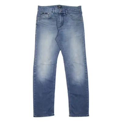 BOSS HUGO BOSS Mens Jeans Blue Regular Straight Stone Wash W31 L32