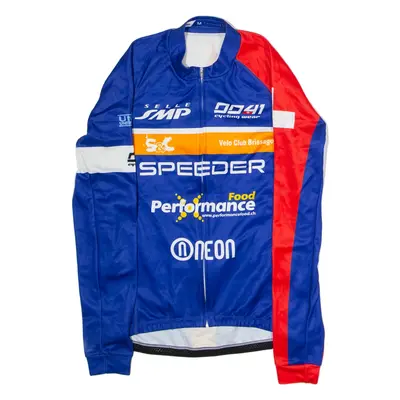 DAREVIE Full Zip Cycling Mens Jersey Blue Long Sleeve High Neck M