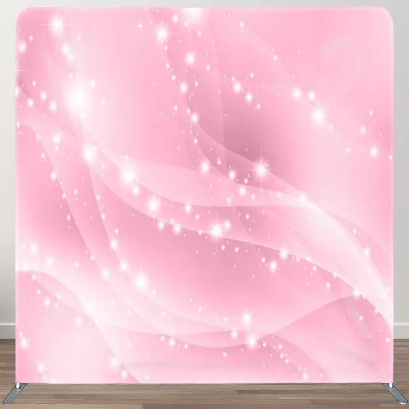 Aperturee Light Pink Silky Glitter Elements Backdrop For Party - Aperturee