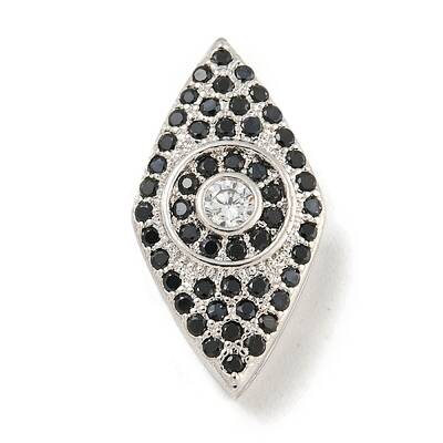 Brass Micro Pave Black Cubic Zirconia Beads