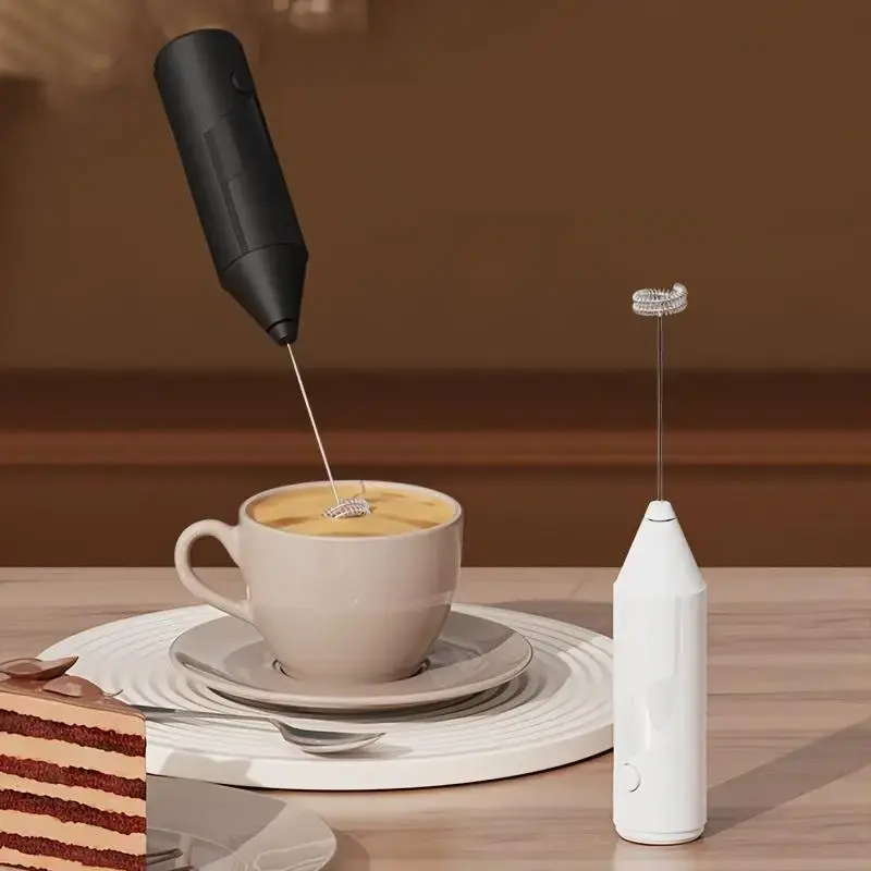 Portable Electric Milk Frother, Battery Powered Handheld Egg Beater, Household Coffee Blender, Kitchen Gadgets for Home Use (...