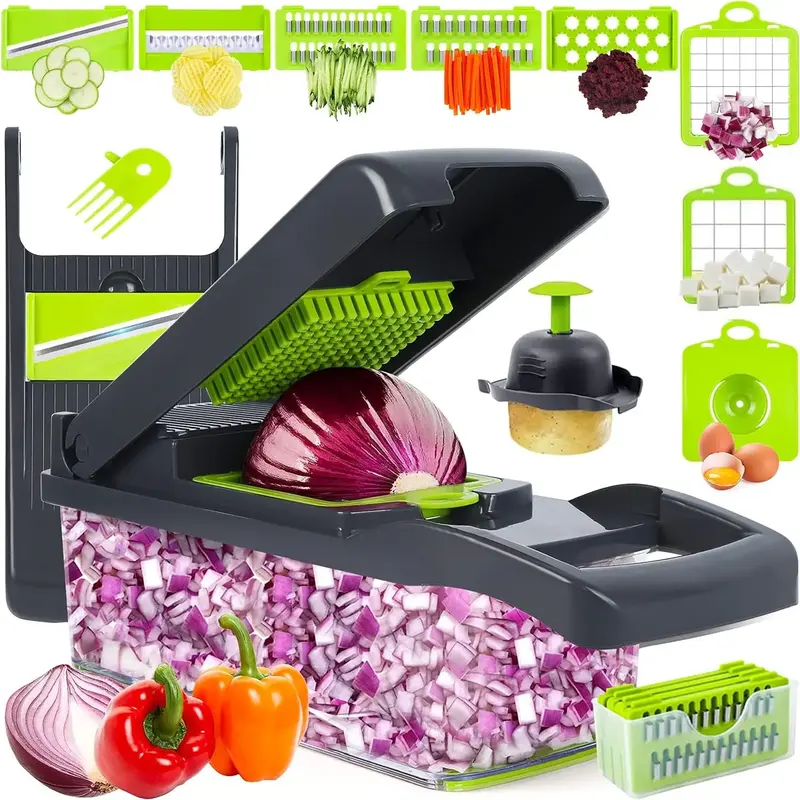 Vegetable Chopper, Onion Chopper, Mandolin Slicer,Pro 10 in 1professional food Choppermultifunctional Vegetable Chopper and S...