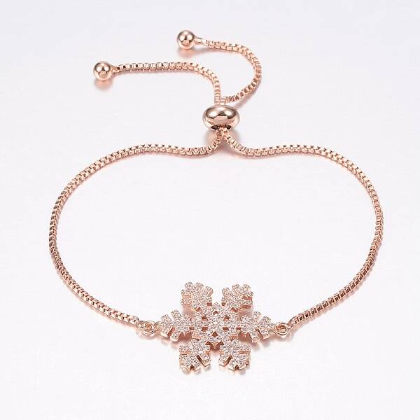 Adjustable Brass Micro Pave Cubic Zirconia Bolo Bracelets