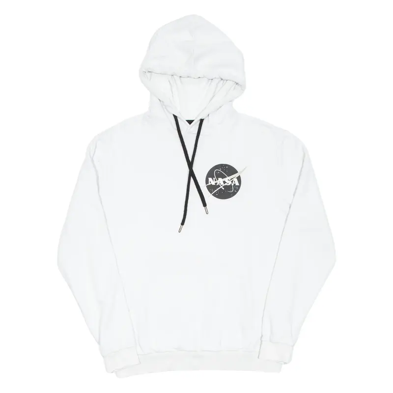 Nasa Mens White Hoodie USA M