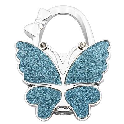 Glitter Butterfly Zinc Alloy Crystal Rhinestone Bag Hanger