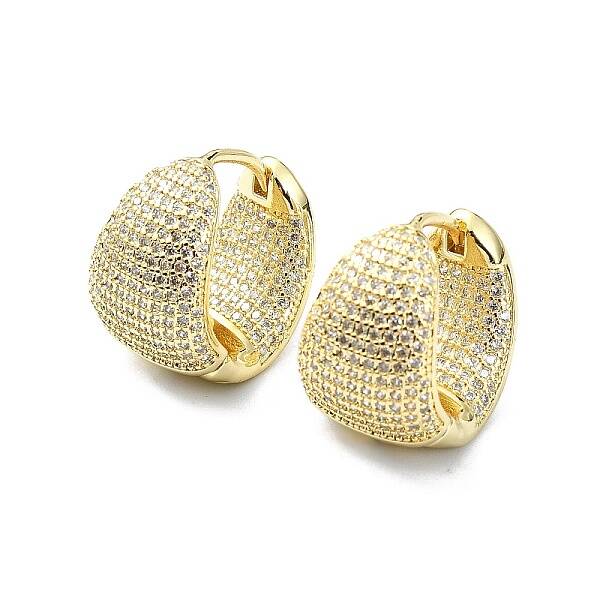 Rack Plating Brass Micro Pave Cubic Zirconia Hoop Earring
