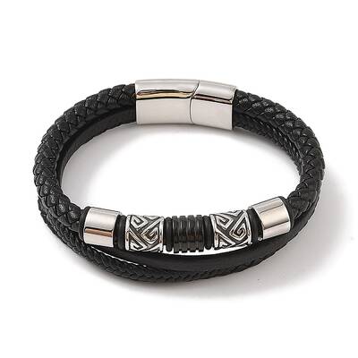 Braided Microfiber Leather Multi-strand Bracelets