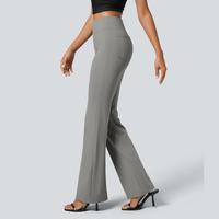 Halara Flex™ High Waisted Back Side Pocket Slight Flare Work Pants #summer Flared Leg Design Womenswear