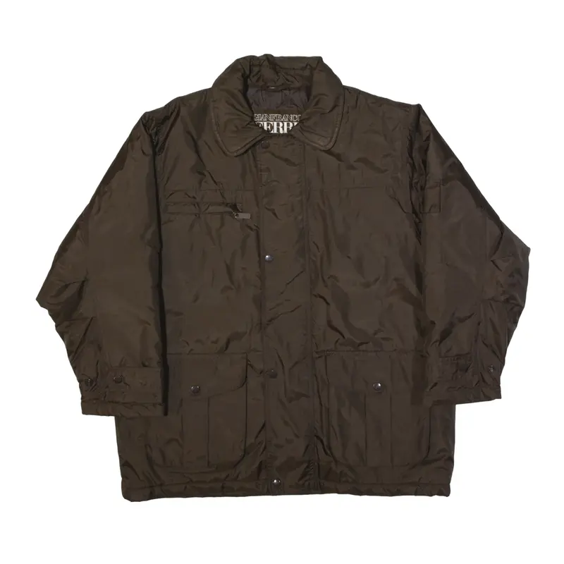 GIANFRANCO FERRE Insulated Shell Jacket Brown Mens XL