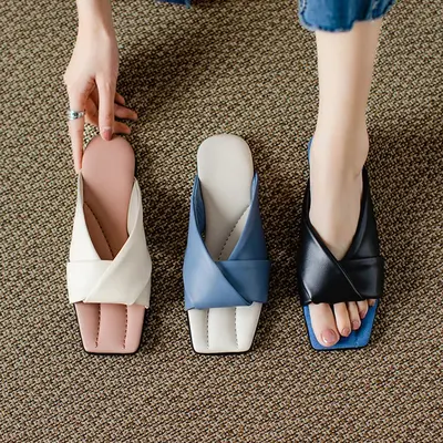 CHIKO Laken Open Toe Block Heels Slides Sandals