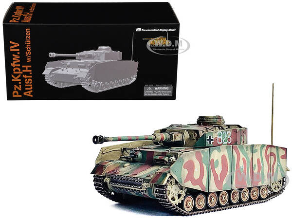 Germany Pz.Kpfw.IV Ausf.H with Schurzen Tank #823 2.Pz.Div., Normandy (1944) NEO Dragon Armor Series 1/72 Plastic Model b...