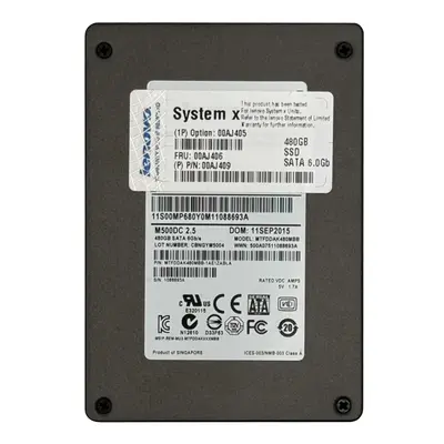 00AJ406 Lenovo 480GB Multi-Level Cell SATA 6Gb/s Hot-Swappable 2.5-Inch Solid State Drive