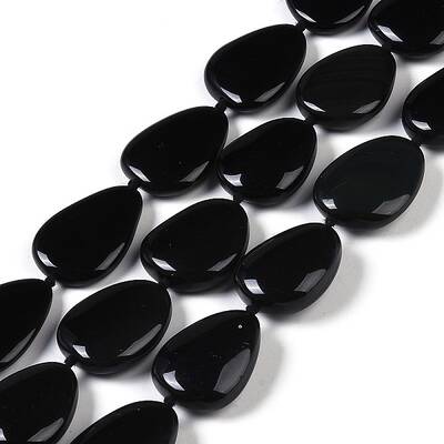 Natural Black Gemstone Beads Strands
