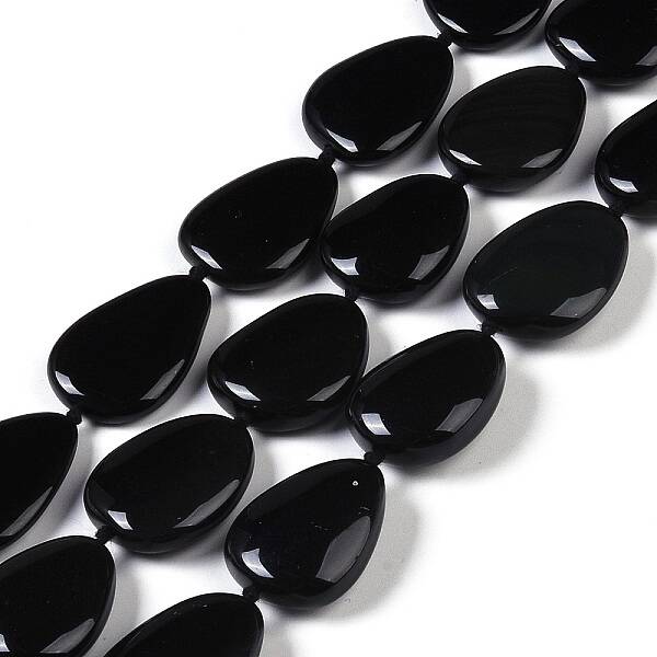 Natural Black Gemstone Beads Strands