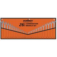HORUSDY 26-Piece Wrench Set | Combination Wrench Set with Roll-up Pouch | SAE 1/4” - 1” and Metric 8mm - 24mm Wrench Set ...