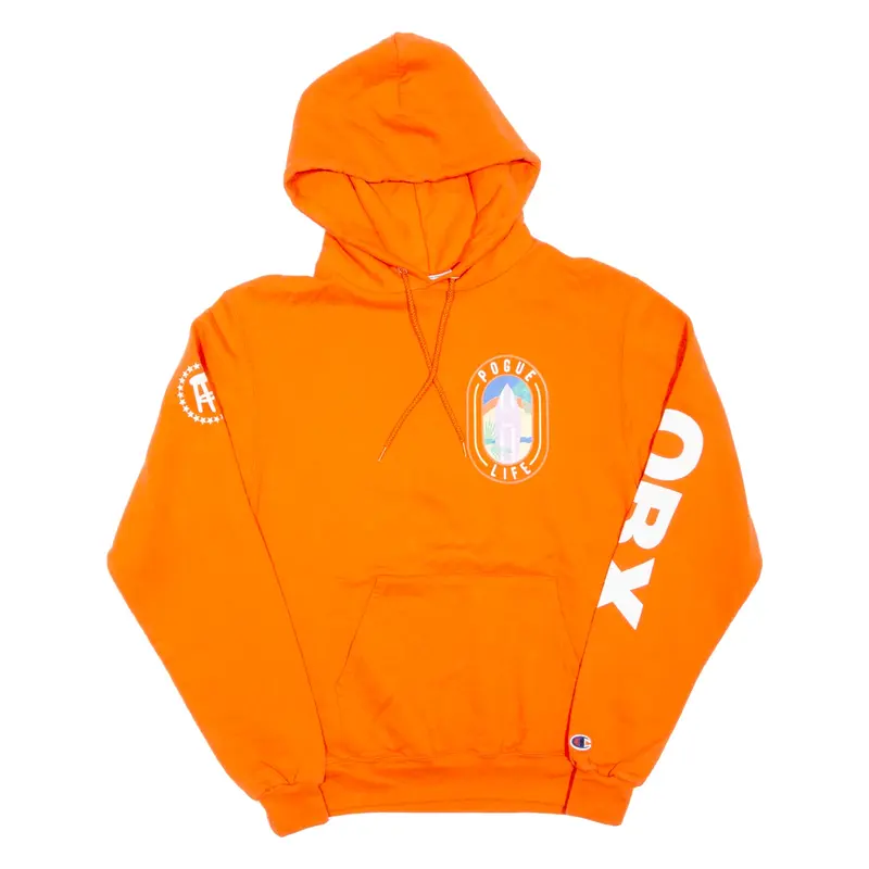 CHAMPION Womens Orange Hoodie Pullover S