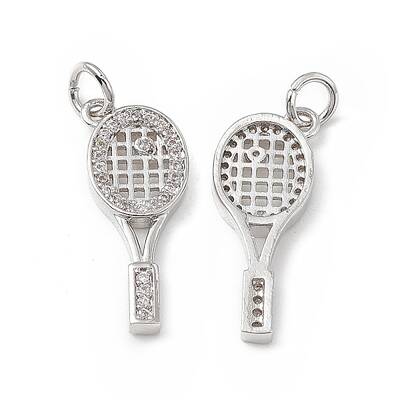 Brass Micro Pave Clear Cubic Zirconia Pendants