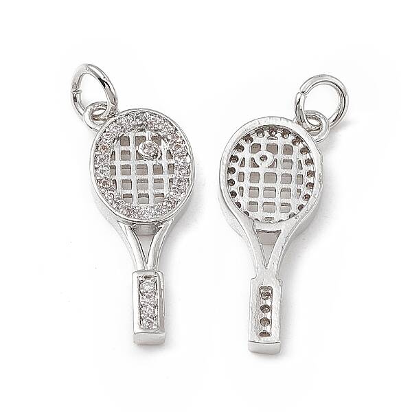 Brass Micro Pave Clear Cubic Zirconia Pendants