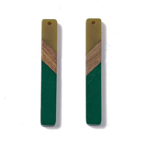 Opaque Resin & Walnut Wood Big Pendants