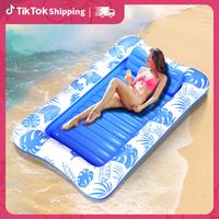 Inflatable Tanning Pool 83″ x 52″ Large Lounge Float With Cup Holder,2025 new Sun Tan Tub Adult Pool Floats Raft Swimming...